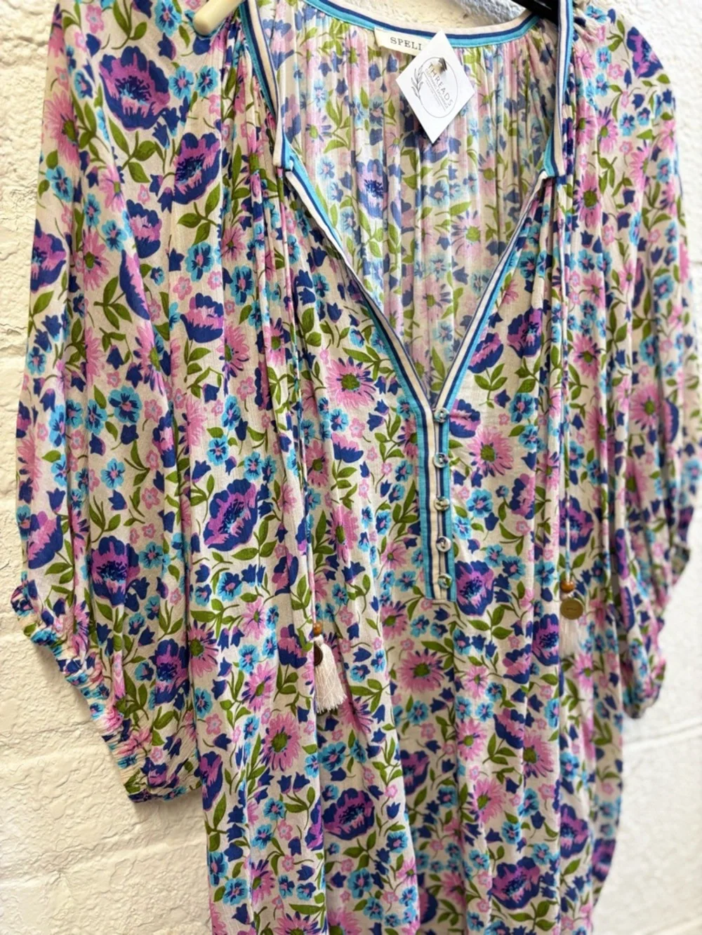 Spell Floral Impala Lily Short Sleeve Blouse